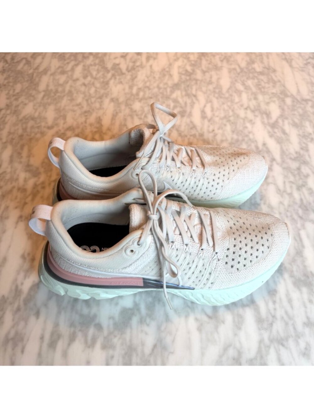 Nike React Infinity Run Flyknit 2 Womens Running Shoes White Pink Size 9/40.5 - Picture 2 of 11